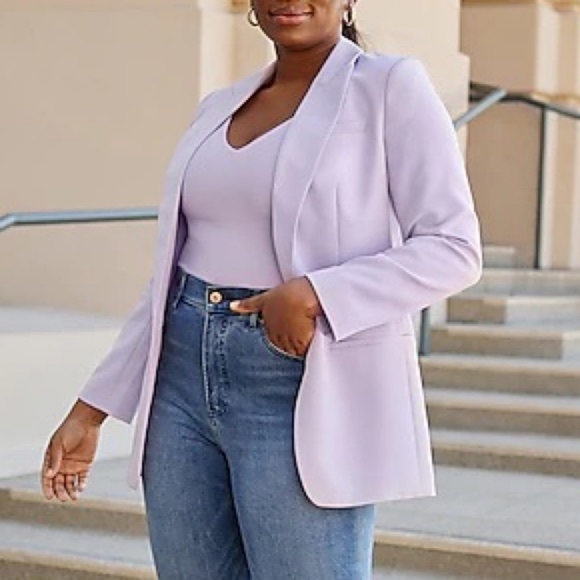 Express one button boyfriend lavander/lilac blazer - Picture 4 of 5